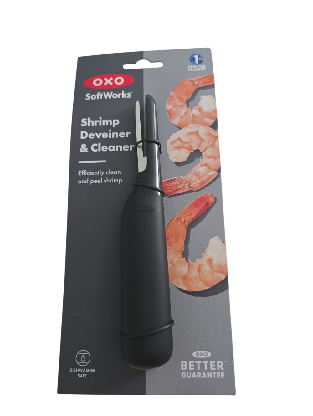 OXO SoftWorks Shrimp Deveiner & Cleaner Peeler Kitchen Tool Black New